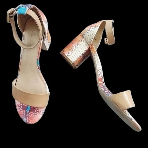 Snake Print/Python Pattern Block Heels SIZE 7.5 - Picture 5 of 6